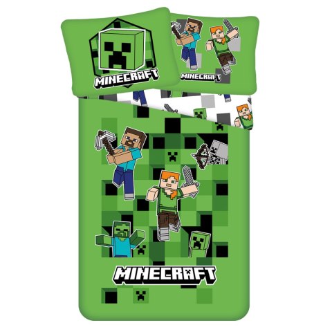 Pościel mikrofibra 140x200+1p70x90 Minecraft zielony Pościel mikrofibra 140x200+1p70x90 Minecraft zielony