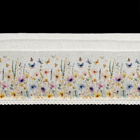 FIRANA GOTOWA ROZALIE NA TAŚMIE 150 X 30 CM BIAŁY