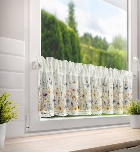 FIRANA GOTOWA ROZALIE NA TAŚMIE 150 X 30 CM BIAŁY