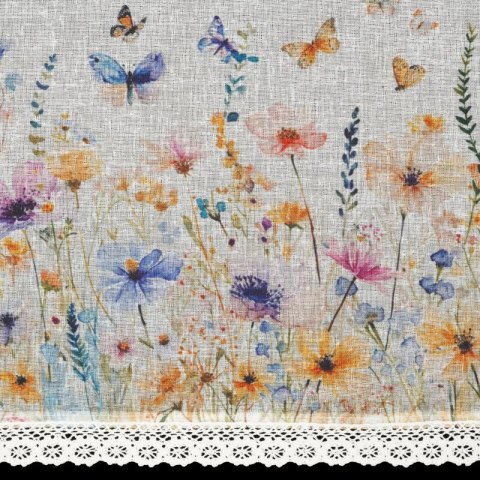 FIRANA GOTOWA ROZALIE NA TAŚMIE 150 X 60 CM BIAŁY