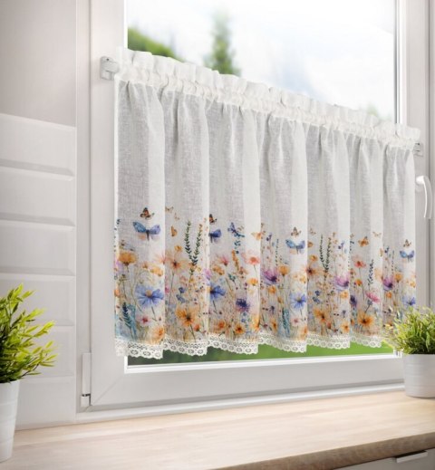 FIRANA GOTOWA ROZALIE NA TAŚMIE 150 X 60 CM BIAŁY