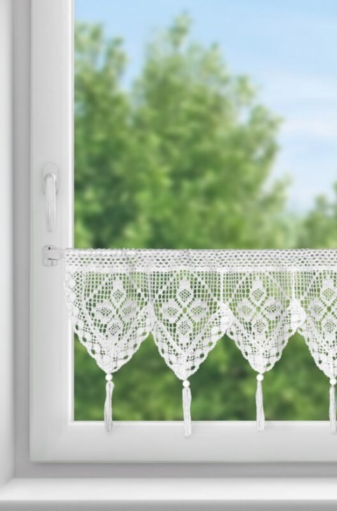 FIRANA GOTOWA MARTHA NA TAŚMIE 150 X 30 CM BIAŁY