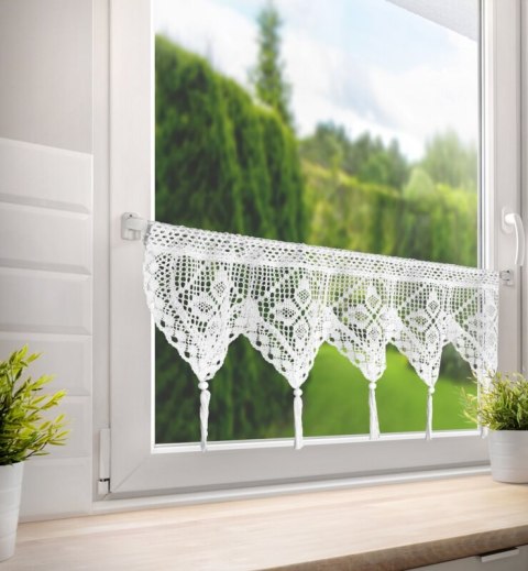 FIRANA GOTOWA MARTHA NA TAŚMIE 150 X 30 CM BIAŁY