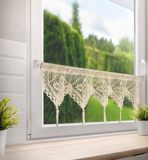 FIRANA GOTOWA MARTHA NA TAŚMIE 150 X 30 CM JASNOBEŻOWY