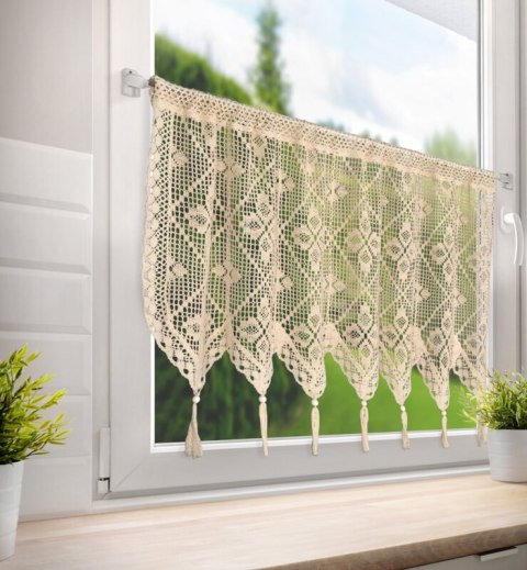 FIRANA GOTOWA MARTHA NA TAŚMIE 150 X 60 CM JASNOBEŻOWY