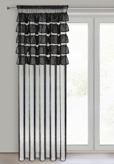 FIRANA GOTOWA AURA NA TAŚMIE 140 X 270 CM CZARNY