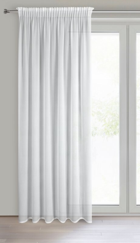 FIRANA GOTOWA SELENE NA TAŚMIE 140 X 270 CM BIAŁY