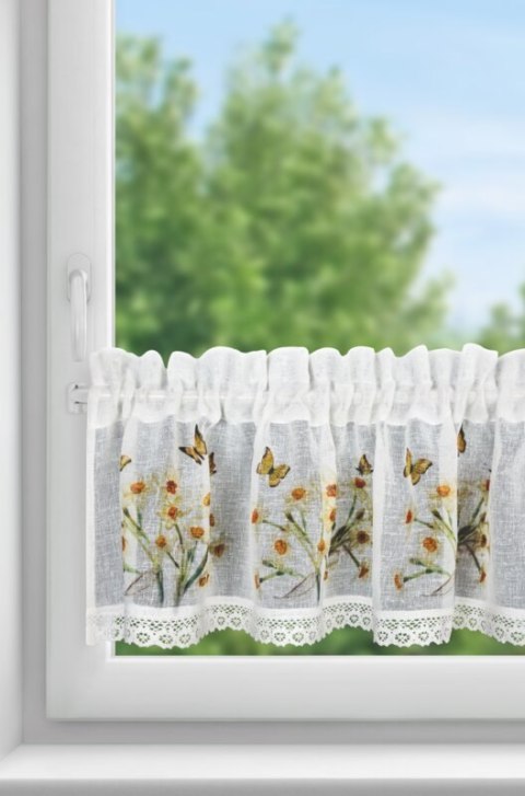 FIRANA GOTOWA FLORA 150 X 30 CM BIAŁY