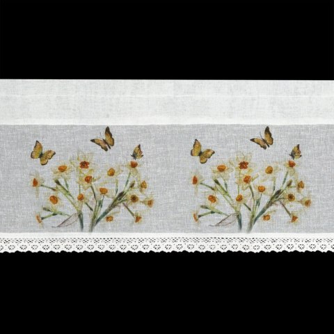 FIRANA GOTOWA FLORA 150 X 30 CM BIAŁY