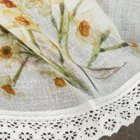 FIRANA GOTOWA FLORA 150 X 30 CM BIAŁY