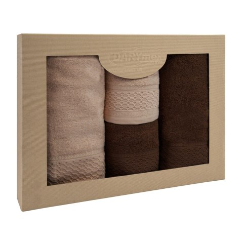 Ręcznik D Bawełna 100% Solano Beż + Ciemny Brąz (P) 2x50x90+2x70x140 kpl. Ręcznik D Bawełna 100% Solano Beż + Ciemny Brąz (P) 2x50x90+2x70x140 kpl.