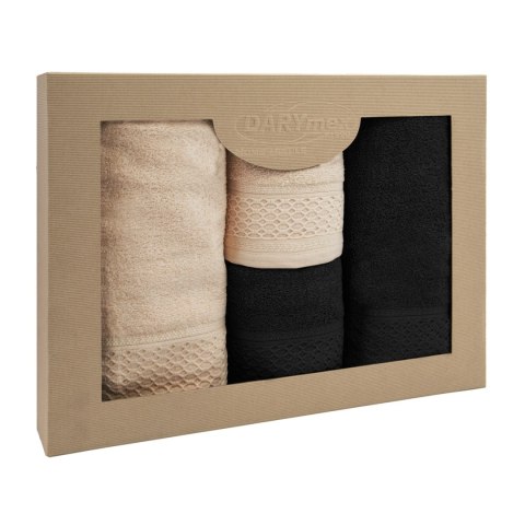 Ręcznik D Bawełna 100% Solano Cappuccino + Czarny (P) 2x50x90+2x70x140 kpl. Ręcznik D Bawełna 100% Solano Cappuccino + Czarny (P) 2x50x90+2x70x140 kpl.