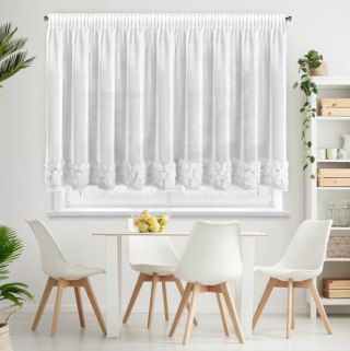 ZASŁONA GOTOWA ROSES 4 NA TAŚMIE 350 X 160 CM BIAŁY