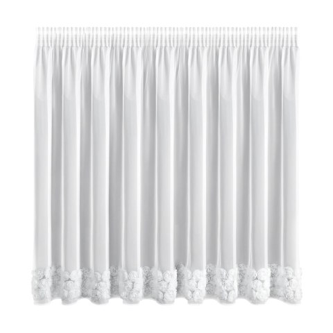 ZASŁONA GOTOWA ROSES 4 NA TAŚMIE 350 X 160 CM BIAŁY