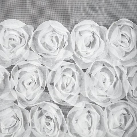 ZASŁONA GOTOWA ROSES 4 NA TAŚMIE 350 X 160 CM BIAŁY