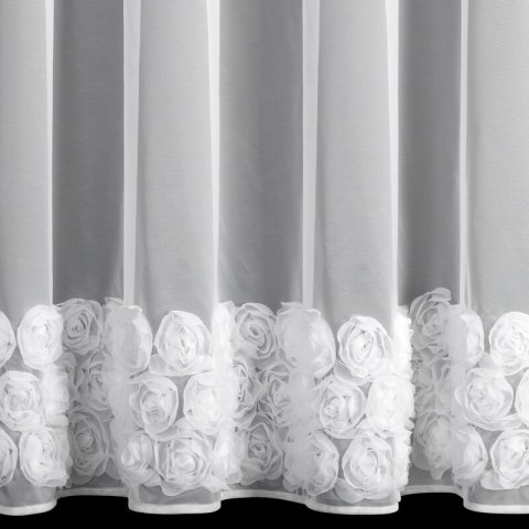 ZASŁONA GOTOWA ROSES 4 NA TAŚMIE 350 X 160 CM BIAŁY