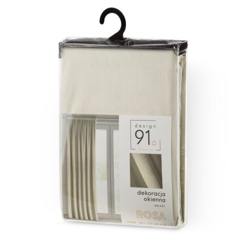 ZASŁONA GOTOWA D91 ROSA NA TAŚMIE 135 X 300 CM BEŻOWY