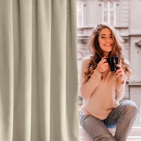 ZASŁONA GOTOWA D91 ROSA NA TAŚMIE 135 X 300 CM BEŻOWY