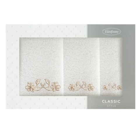 KOMPLET RĘCZNIKÓW 3 56 X 36 X 7 CM KREMOWY KOMPLET RĘCZNIKÓW 3 56 X 36 X 7 CM KREMOWY