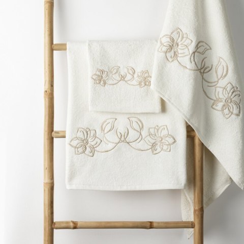 KOMPLET RĘCZNIKÓW 3 56 X 36 X 7 CM KREMOWY KOMPLET RĘCZNIKÓW 3 56 X 36 X 7 CM KREMOWY