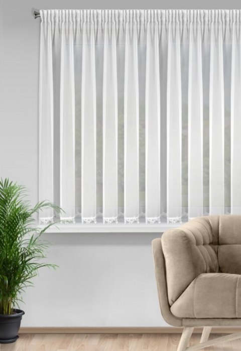 FIRANA GOTOWA LILI NA TAŚMIE 400 X 145 CM BIAŁY FIRANA GOTOWA LILI NA TAŚMIE 400 X 145 CM BIAŁY