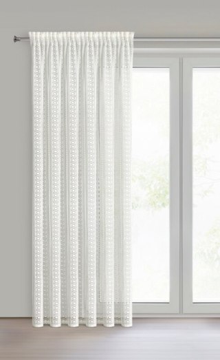 FIRANA GOTOWA LILIANA NA TAŚMIE 140 X 260 CM BIAŁY