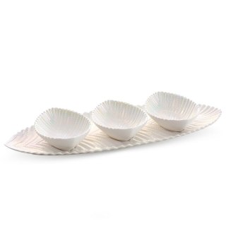 PATERA DEKORACYJNA NELA (05) 17 X 48 X 6.5 CM PERŁOWY