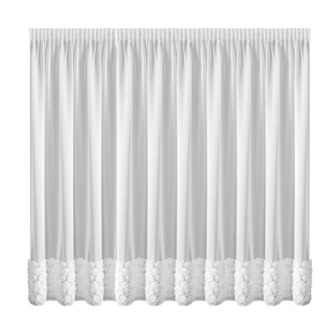 ZASŁONA GOTOWA ROSES 3 NA TAŚMIE 350 X 270 CM BIAŁY ZASŁONA GOTOWA ROSES 3 NA TAŚMIE 350 X 270 CM BIAŁY