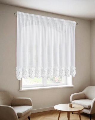 ZASŁONA GOTOWA ROSES 8 NA TAŚMIE 300 X 120 CM BIAŁY