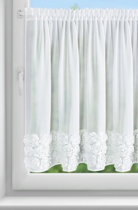 ZASŁONA GOTOWA ROSES 11 NA TAŚMIE 150 X 90 CM BIAŁY ZASŁONA GOTOWA ROSES 11 NA TAŚMIE 150 X 90 CM BIAŁY