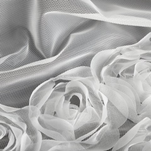 ZASŁONA GOTOWA ROSES 4 NA TAŚMIE 400 X 160 CM BIAŁY ZASŁONA GOTOWA ROSES 4 NA TAŚMIE 400 X 160 CM BIAŁY