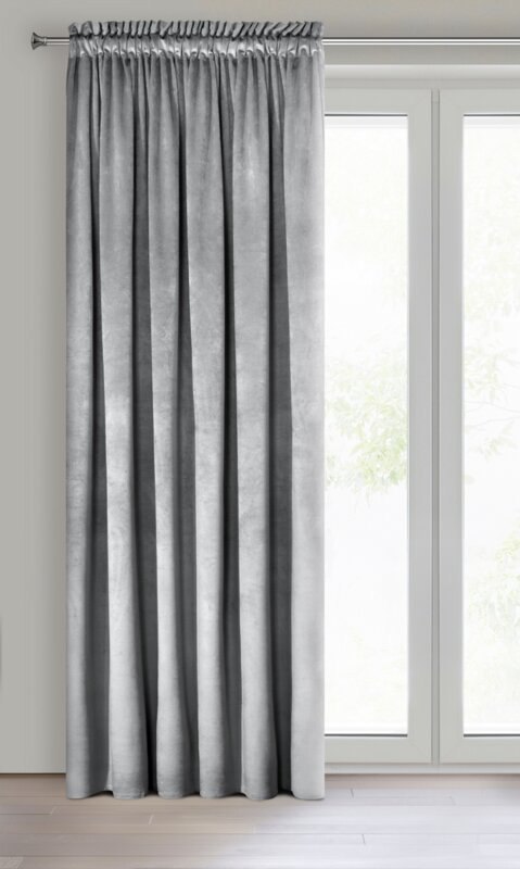 ZASŁONA GOTOWA D91 ROSA NA TAŚMIE 140 X 270 CM SREBRNY