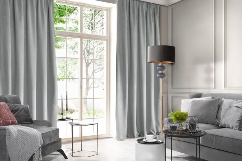 ZASŁONA GOTOWA D91 ROSA NA TAŚMIE 140 X 270 CM SREBRNY