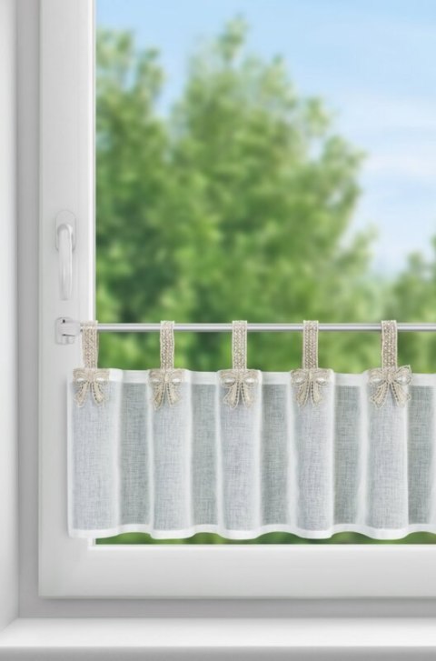 FIRANA GOTOWA MELISA NA SZELKACH 150 X 30 CM BIAŁY FIRANA GOTOWA MELISA NA SZELKACH 150 X 30 CM BIAŁY