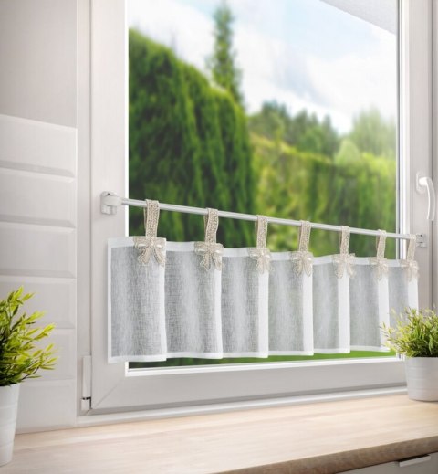 FIRANA GOTOWA MELISA NA SZELKACH 150 X 30 CM BIAŁY FIRANA GOTOWA MELISA NA SZELKACH 150 X 30 CM BIAŁY