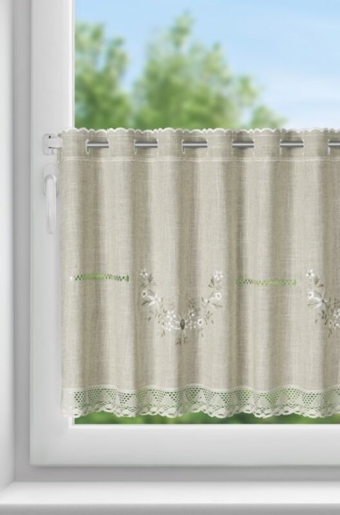 FIRANA GOTOWA VERONICA NA TAŚMIE 150 X 60 CM BEŻOWY FIRANA GOTOWA VERONICA NA TAŚMIE 150 X 60 CM BEŻOWY
