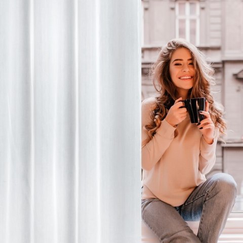 FIRANA GOTOWA MIREA NA TAŚMIE 140 X 270 CM BIAŁY
