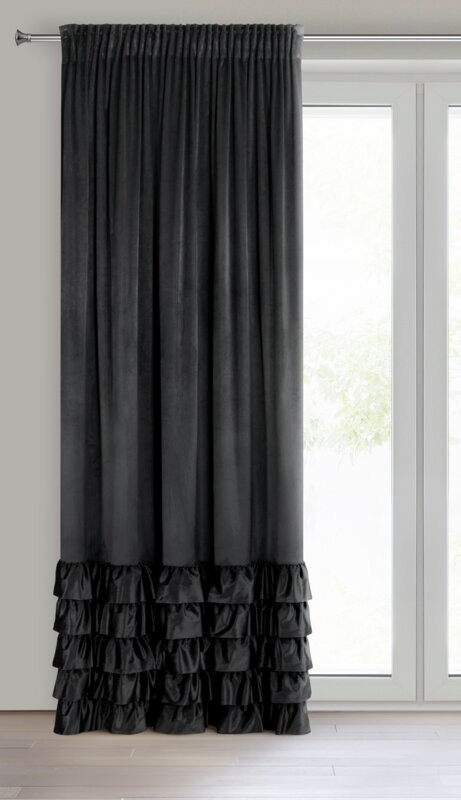 ZASŁONA GOTOWA DANI NA TAŚMIE 140 X 250 CM CZARNY ZASŁONA GOTOWA DANI NA TAŚMIE 140 X 250 CM CZARNY