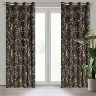 ZASŁONA GOTOWA ASTEJA 140 X 250 CM CZARNY