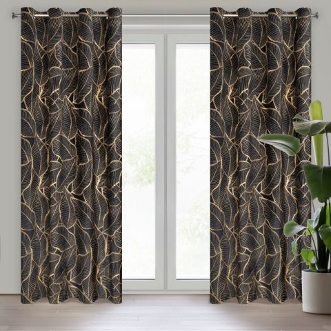 ZASŁONA GOTOWA ASTEJA 140 X 250 CM CZARNY ZASŁONA GOTOWA ASTEJA 140 X 250 CM CZARNY