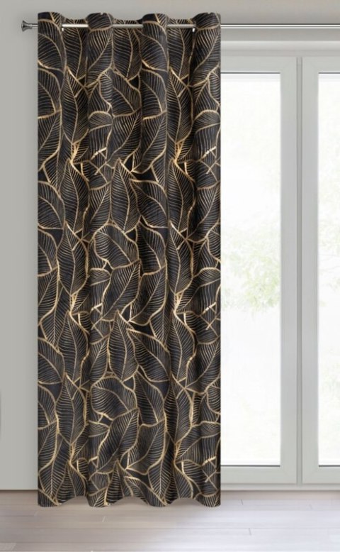 ZASŁONA GOTOWA ASTEJA 140 X 250 CM CZARNY ZASŁONA GOTOWA ASTEJA 140 X 250 CM CZARNY