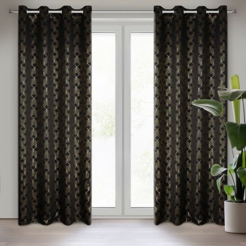 ZASŁONA GOTOWA D91 POLI 140 X 250 CM CZARNY ZASŁONA GOTOWA D91 POLI 140 X 250 CM CZARNY
