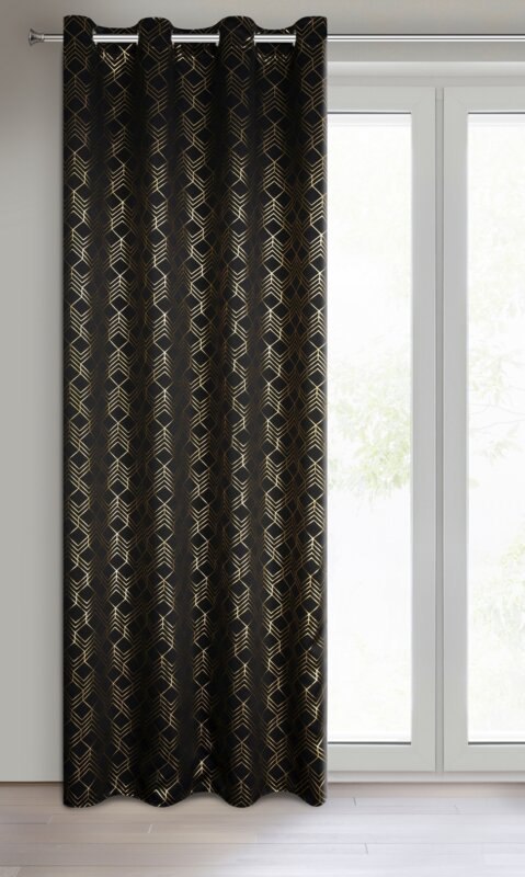 ZASŁONA GOTOWA D91 POLI 140 X 250 CM CZARNY ZASŁONA GOTOWA D91 POLI 140 X 250 CM CZARNY