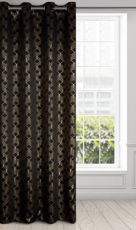 ZASŁONA GOTOWA D91 POLI 140 X 250 CM CZARNY ZASŁONA GOTOWA D91 POLI 140 X 250 CM CZARNY