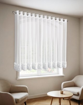 ZASŁONA GOTOWA ROSES 4 350 X 160 CM BIAŁY