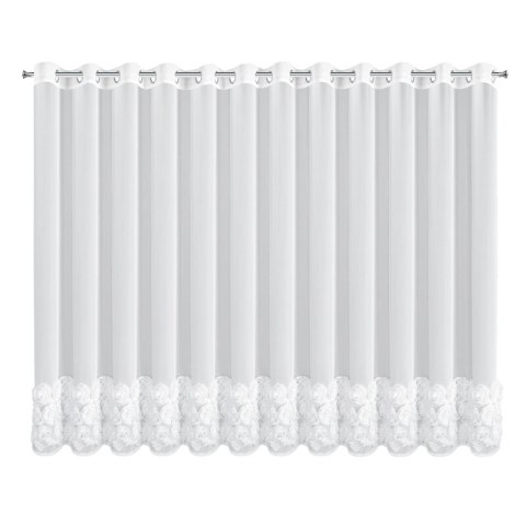 ZASŁONA GOTOWA ROSES 4 350 X 160 CM BIAŁY