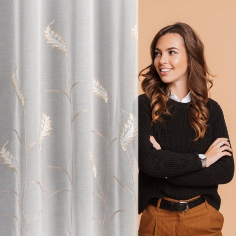 FIRANA GOTOWA AURELIA NA TAŚMIE 140 X 270 CM KREMOWY FIRANA GOTOWA AURELIA NA TAŚMIE 140 X 270 CM KREMOWY