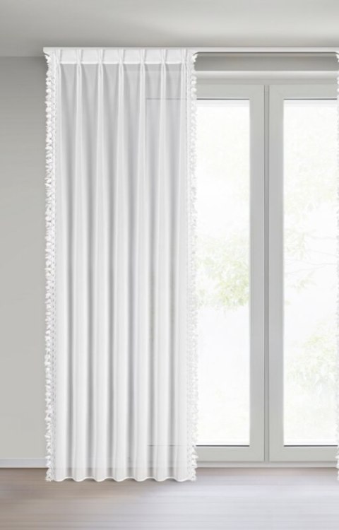 FIRANA GOTOWA LORETA 80 X 270 CM BIAŁY