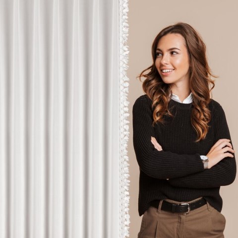 FIRANA GOTOWA LORETA 80 X 270 CM BIAŁY