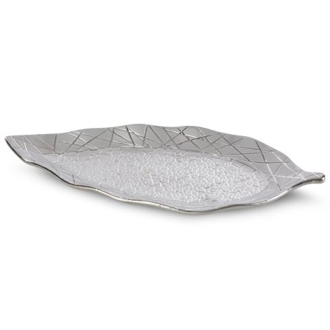 PATERA DEKORACYJNA ALIRA (01) 41 X 19 X 4 CM SREBRNY PATERA DEKORACYJNA ALIRA (01) 41 X 19 X 4 CM SREBRNY